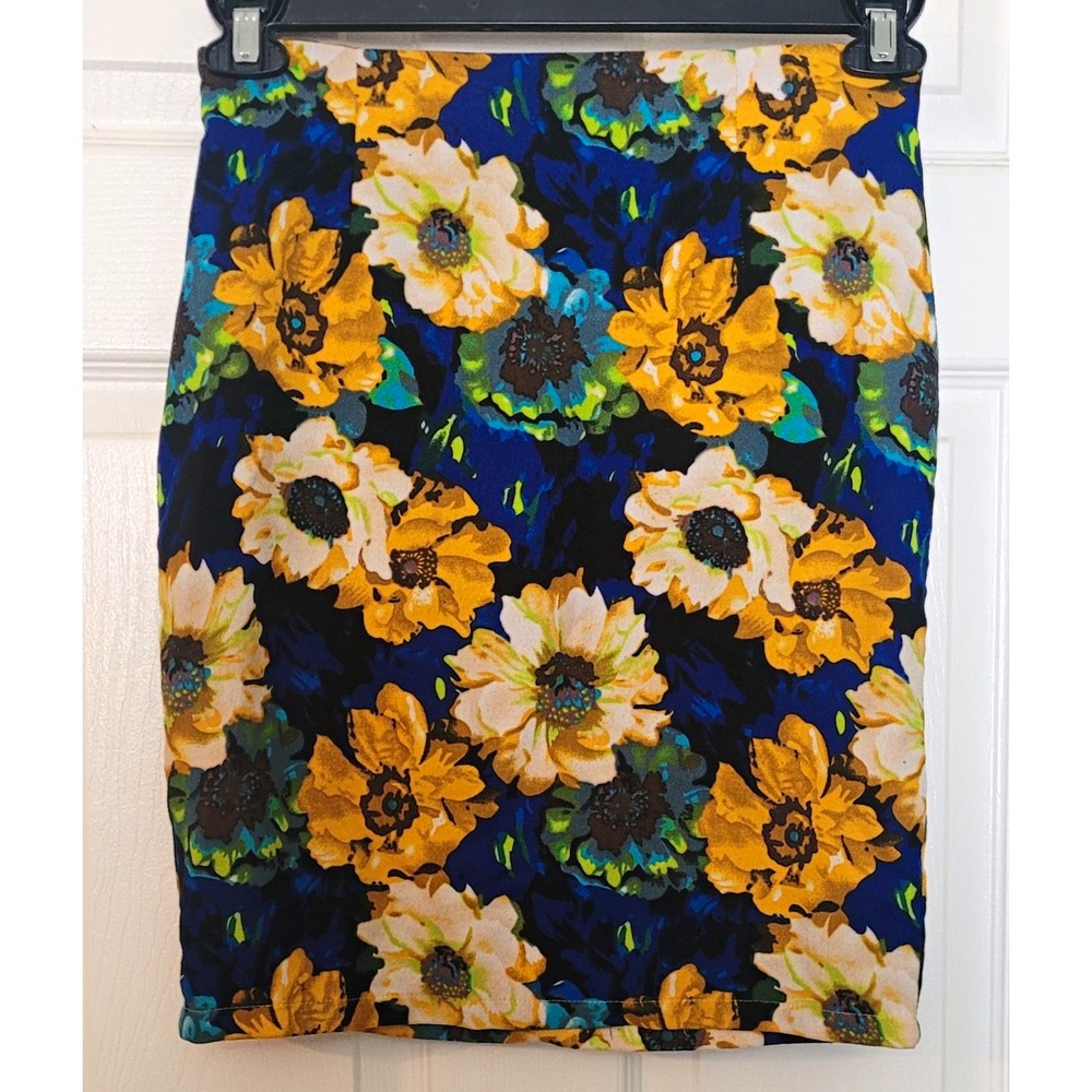 FOREVER 21 Women's Floral Multicolor Pencil Skirt Knee Length Zipper Small